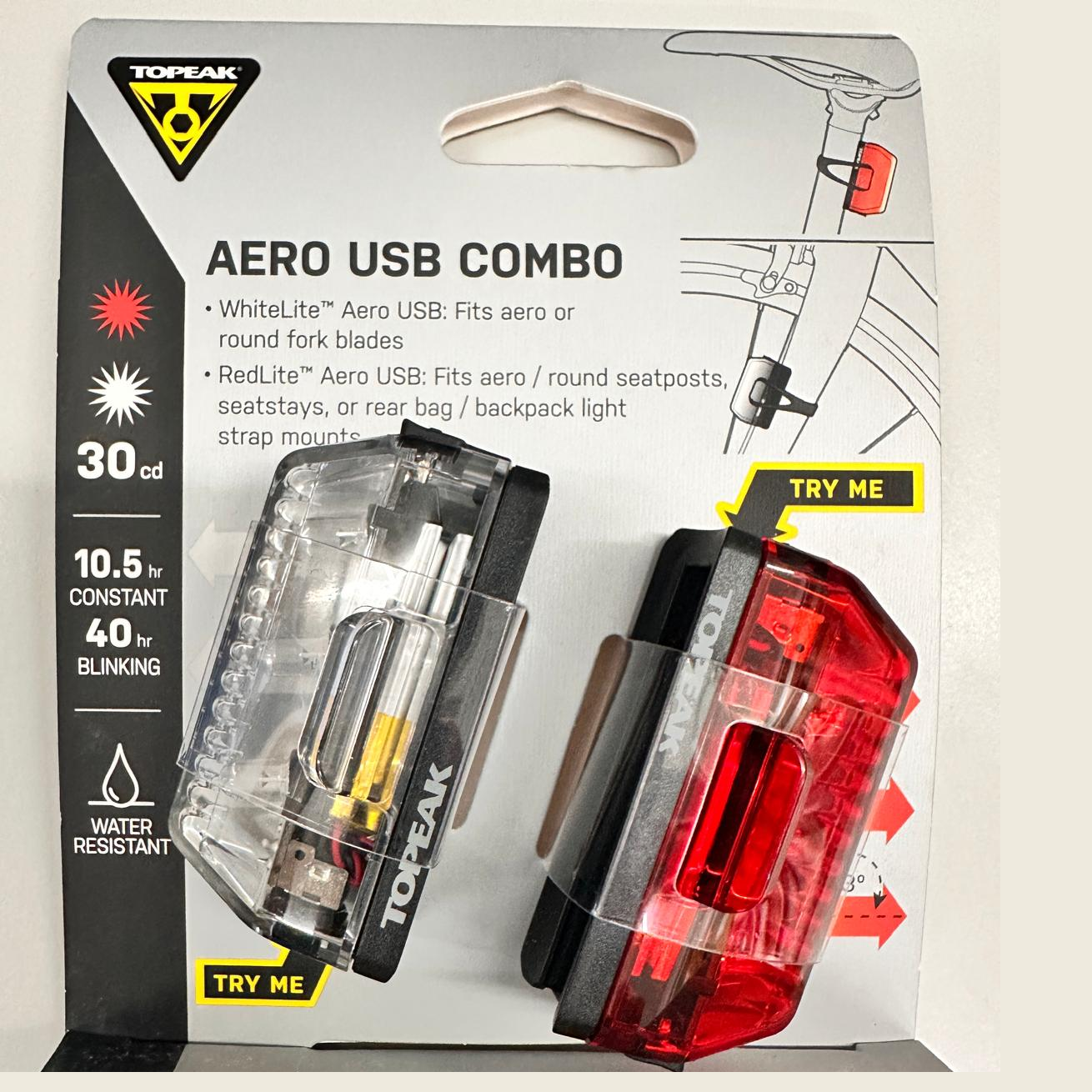 Topeak WhiteLite Aero USB + RedLite Aero USB 前後燈組合